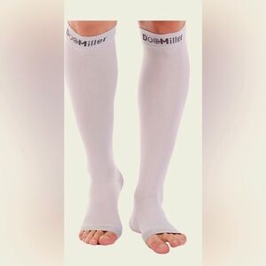 NWT GRAY Doc Miller Compression Sock Open Toe